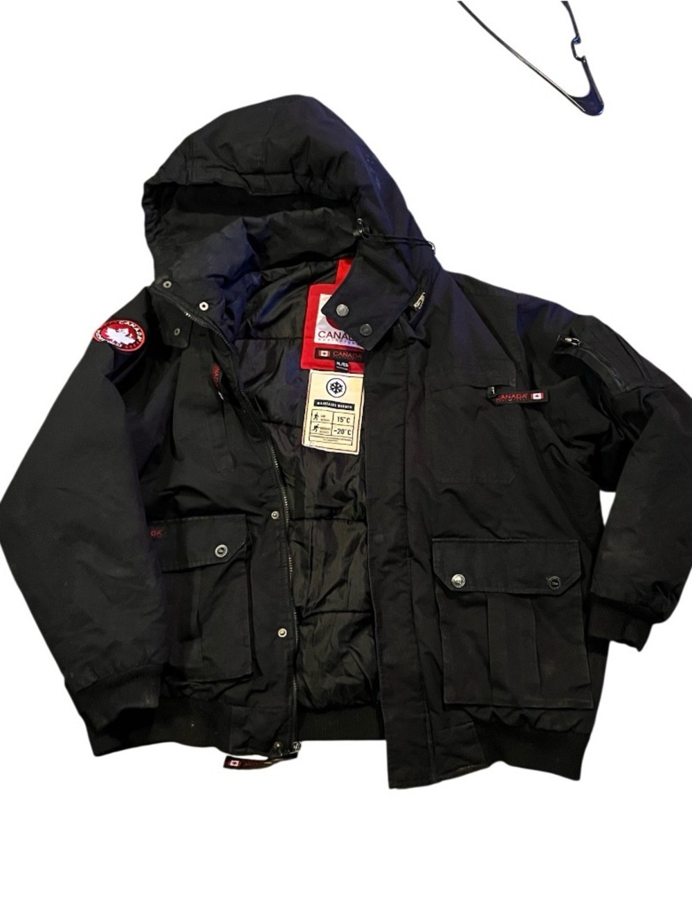 CANADA weathergear black men’s XL extreme cold cargo hooded winter coat